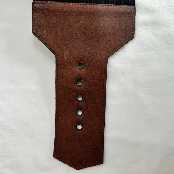 Brown and Black Leather belt size L - Picture 3 of 8